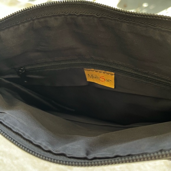 MultiSac Black Crossbody Bag Multi Pocket Adjustable Strap Everyday Purse - Picture 3 of 4